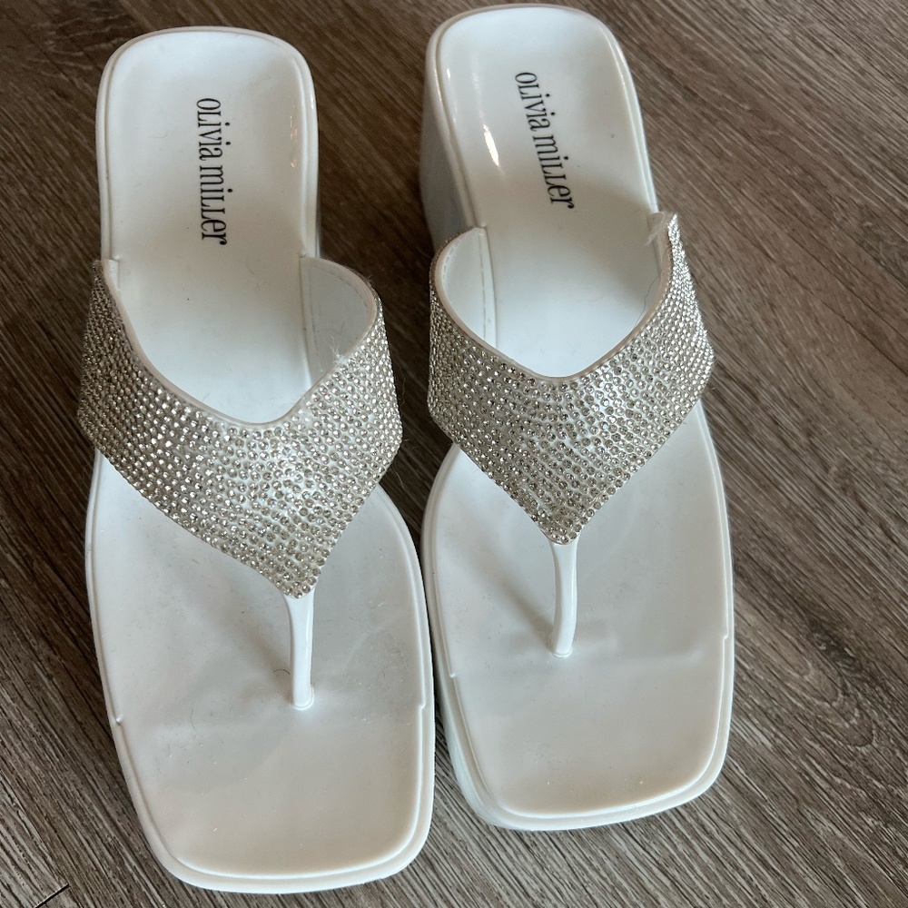 Olivia Miller White Kitten Heels